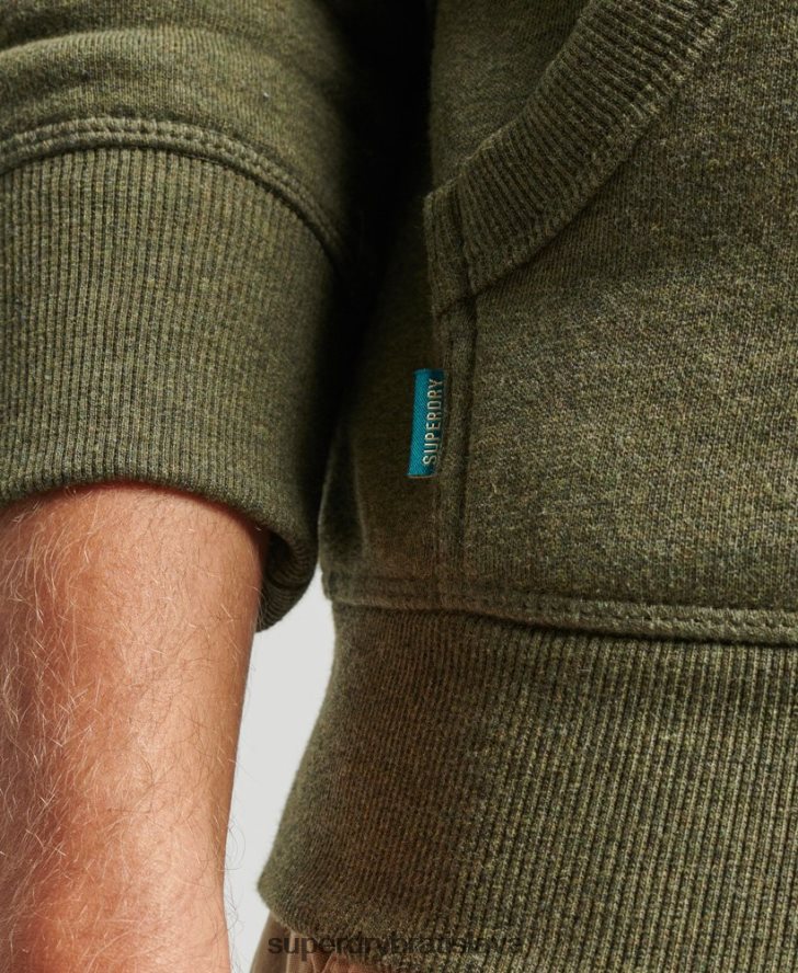 Superdry muži mikina s vyšívaným vintage logom 6B4ZTR625 oblečenie kaki