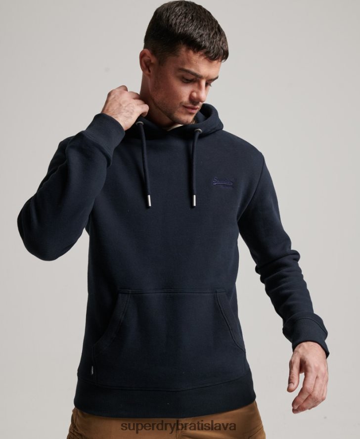Superdry muži mikina s vyšívaným vintage logom 6B4ZTR64 oblečenie námorníctvo