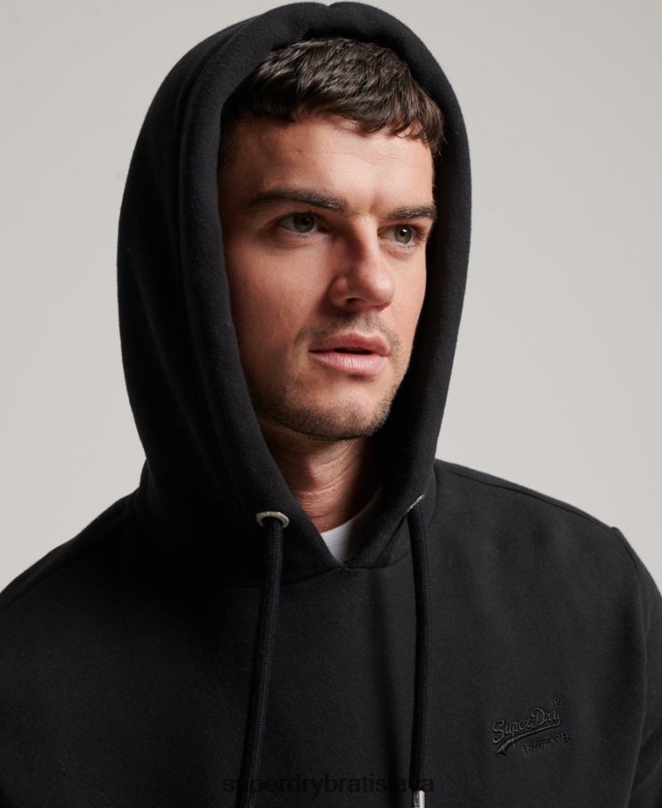 Superdry muži mikina s vyšívaným vintage logom 6B4ZTR685 oblečenie čierna