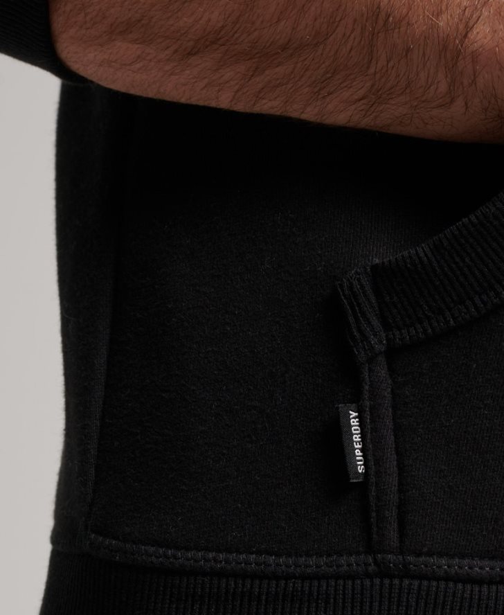 Superdry muži mikina s vyšívaným vintage logom 6B4ZTR685 oblečenie čierna