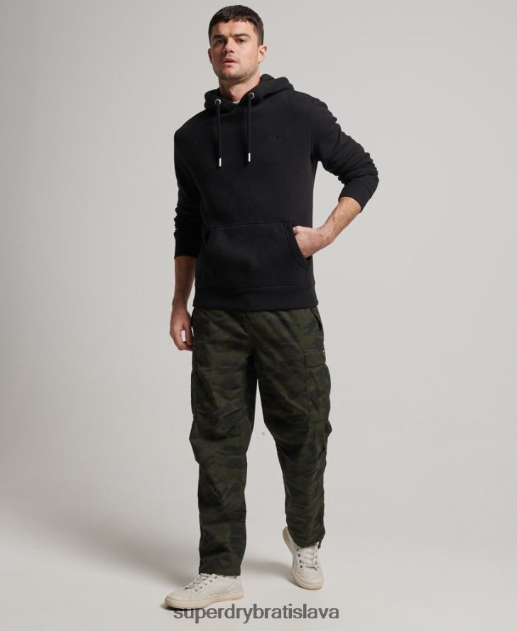 Superdry muži mikina s vyšívaným vintage logom 6B4ZTR685 oblečenie čierna