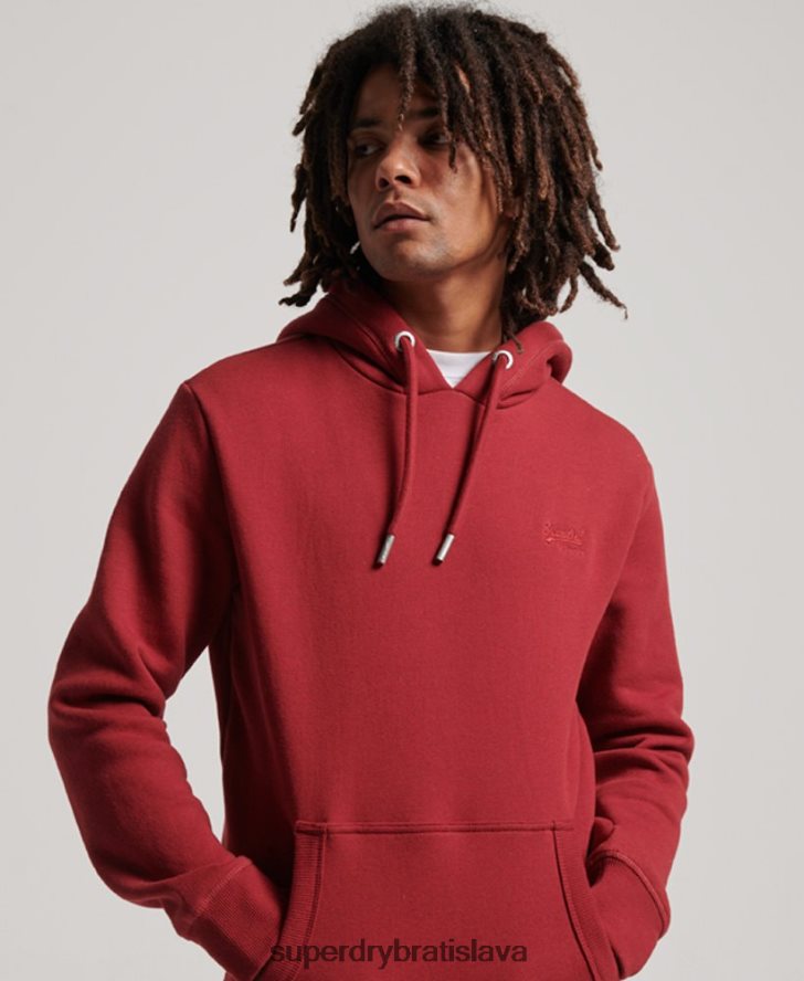 Superdry muži mikina s vyšívaným vintage logom 6B4ZTR738 oblečenie červená