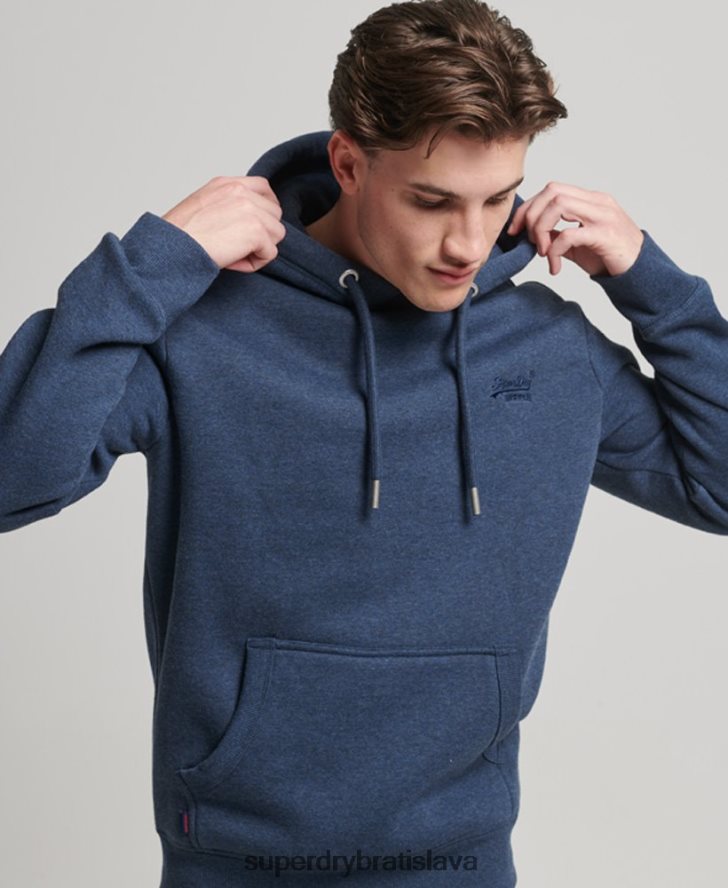 Superdry muži mikina s vyšívaným vintage logom 6B4ZTR754 oblečenie námorníctvo