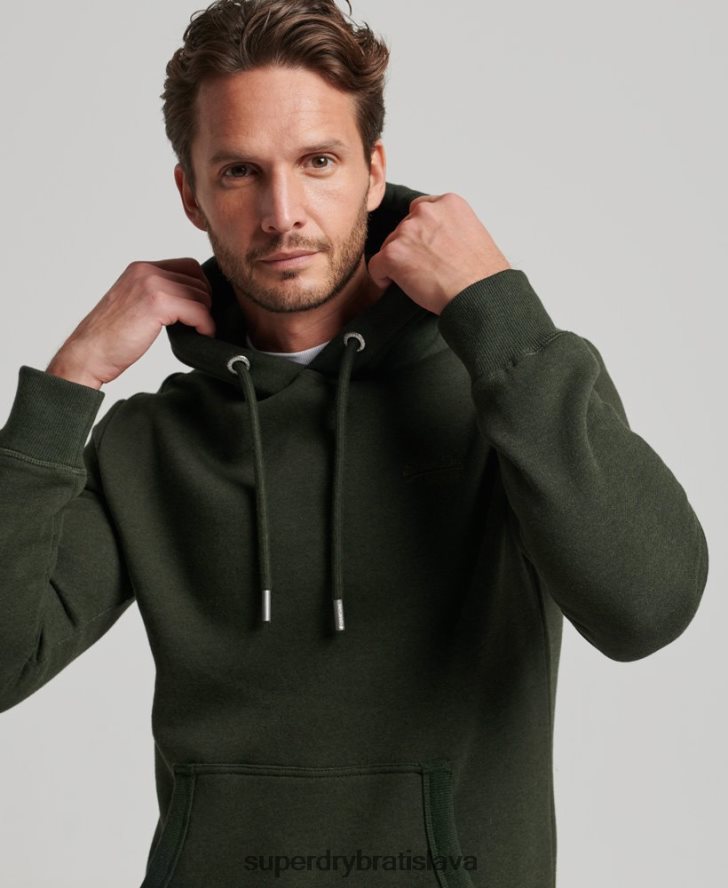 Superdry muži mikina s vyšívaným vintage logom 6B4ZTR762 oblečenie zelená
