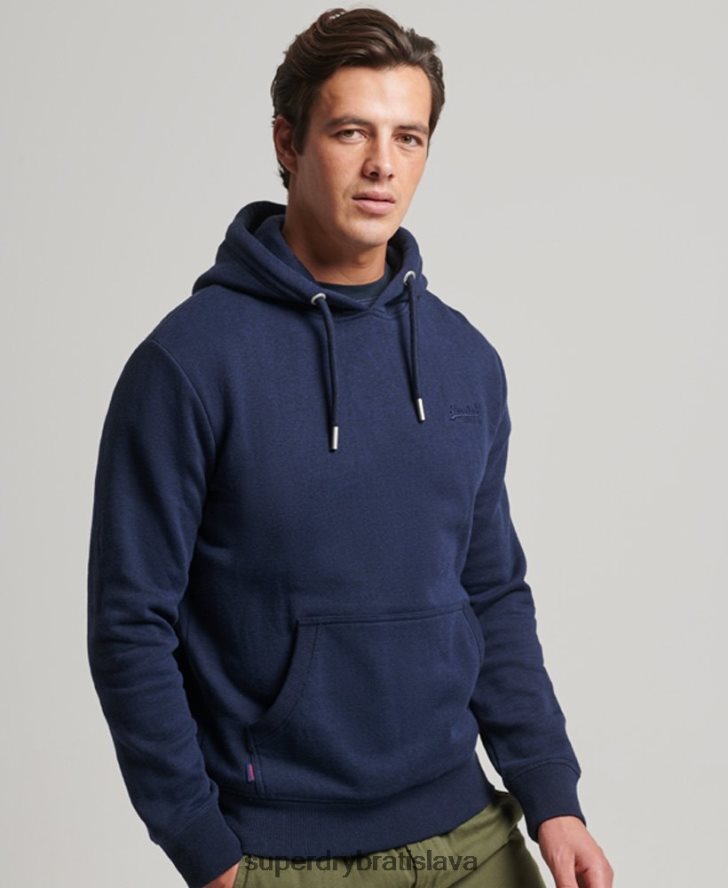 Superdry muži mikina s vyšívaným vintage logom 6B4ZTR838 oblečenie námorníctvo