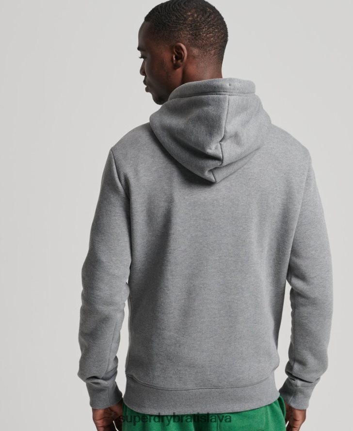 Superdry muži mikina s vyšívaným vintage logom z organickej bavlny 6B4ZTR5104 oblečenie sivá
