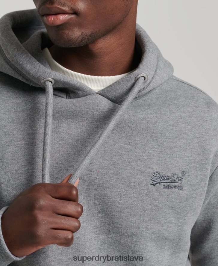 Superdry muži mikina s vyšívaným vintage logom z organickej bavlny 6B4ZTR5104 oblečenie sivá