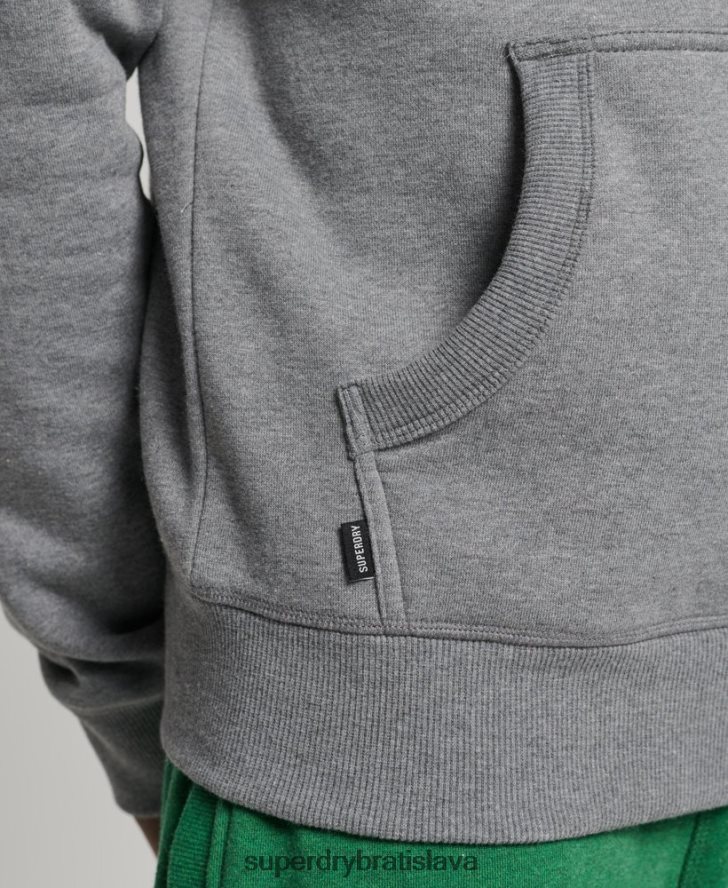Superdry muži mikina s vyšívaným vintage logom z organickej bavlny 6B4ZTR5104 oblečenie sivá