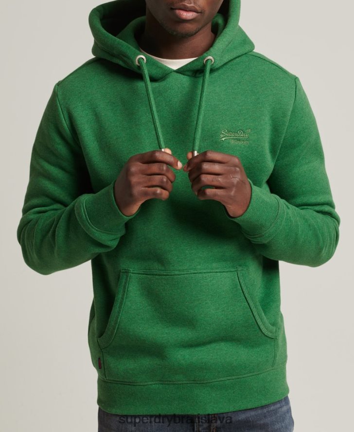 Superdry muži mikina s vyšívaným vintage logom z organickej bavlny 6B4ZTR5192 oblečenie zelená