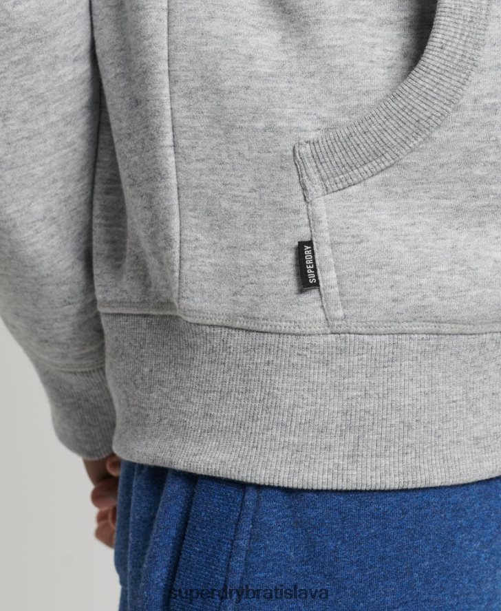 Superdry muži mikina s vyšívaným vintage logom z organickej bavlny 6B4ZTR644 oblečenie sivá