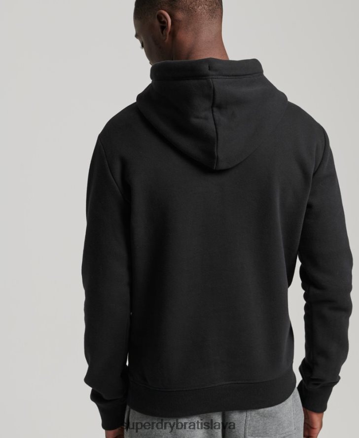 Superdry muži mikina s vyšívaným vintage logom z organickej bavlny 6B4ZTR716 oblečenie čierna