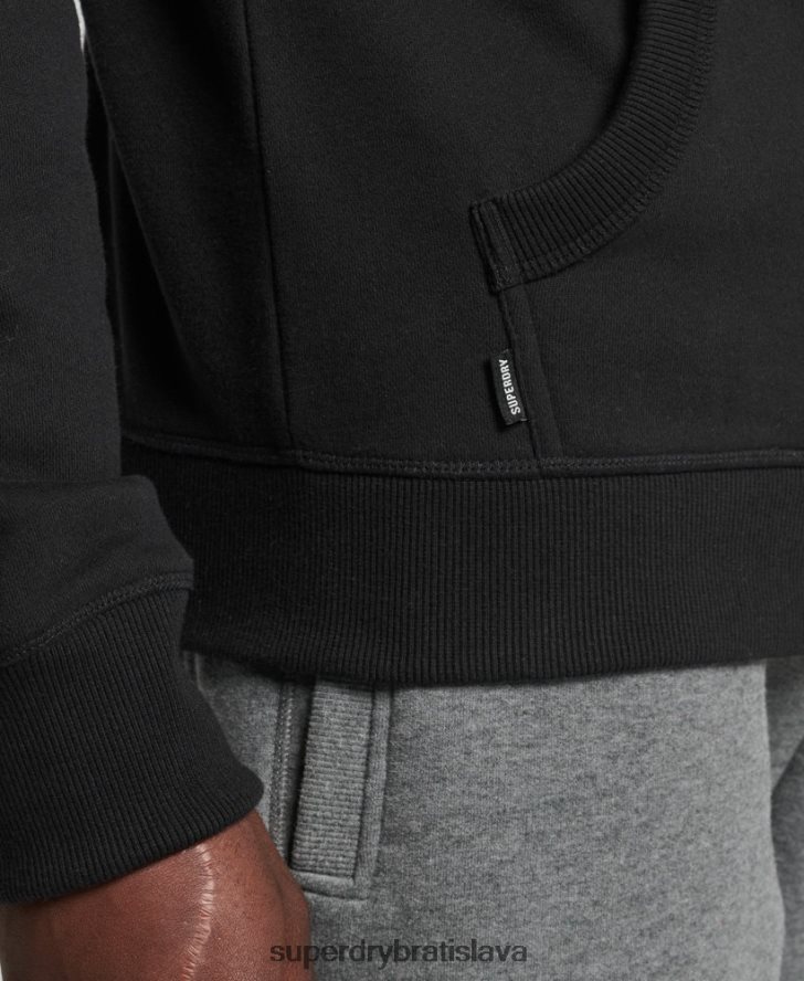 Superdry muži mikina s vyšívaným vintage logom z organickej bavlny 6B4ZTR716 oblečenie čierna