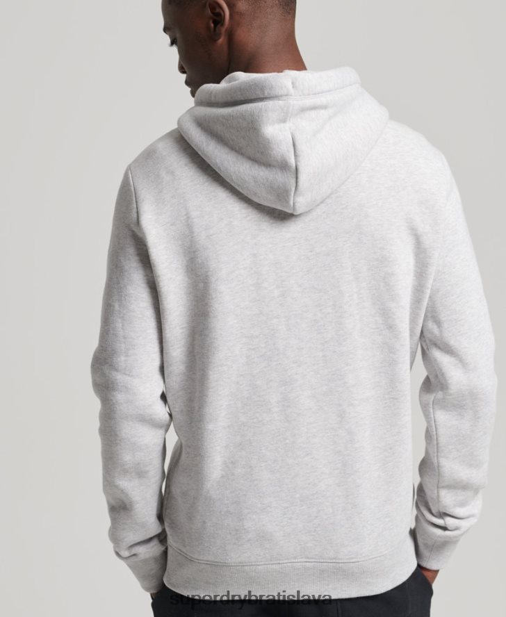 Superdry muži mikina s vyšívaným vintage logom z organickej bavlny 6B4ZTR722 oblečenie svetlo šedá
