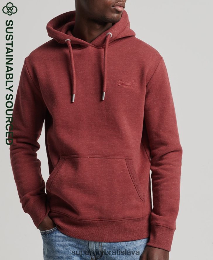 Superdry muži mikina s vyšívaným vintage logom z organickej bavlny 6B4ZTR743 oblečenie červená