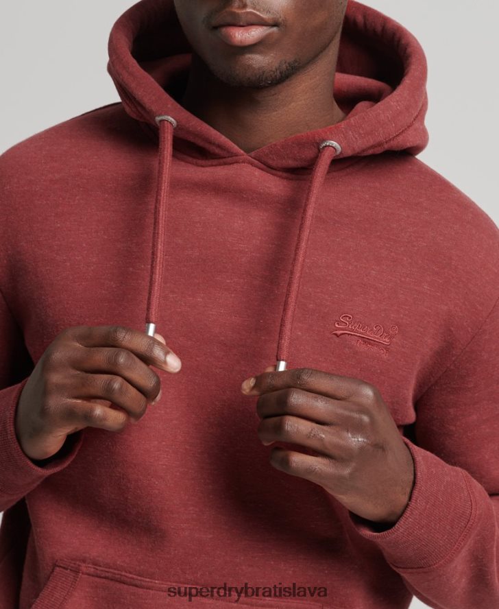 Superdry muži mikina s vyšívaným vintage logom z organickej bavlny 6B4ZTR743 oblečenie červená