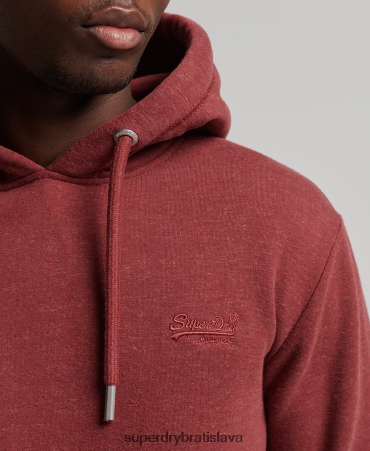 Superdry muži mikina s vyšívaným vintage logom z organickej bavlny 6B4ZTR743 oblečenie červená