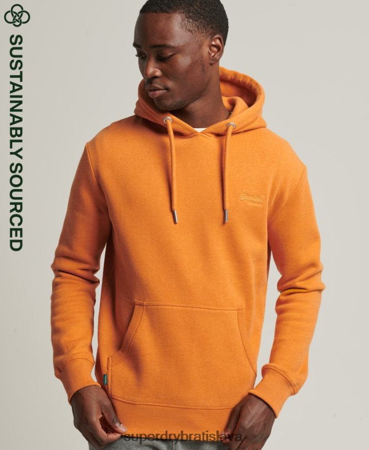 Superdry muži mikina s vyšívaným vintage logom z organickej bavlny 6B4ZTR744 oblečenie žltá