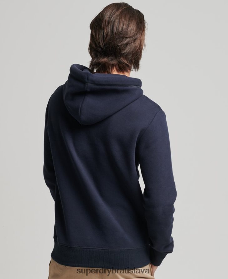 Superdry muži mikina s vyšívaným vintage logom z organickej bavlny 6B4ZTR856 oblečenie námorníctvo