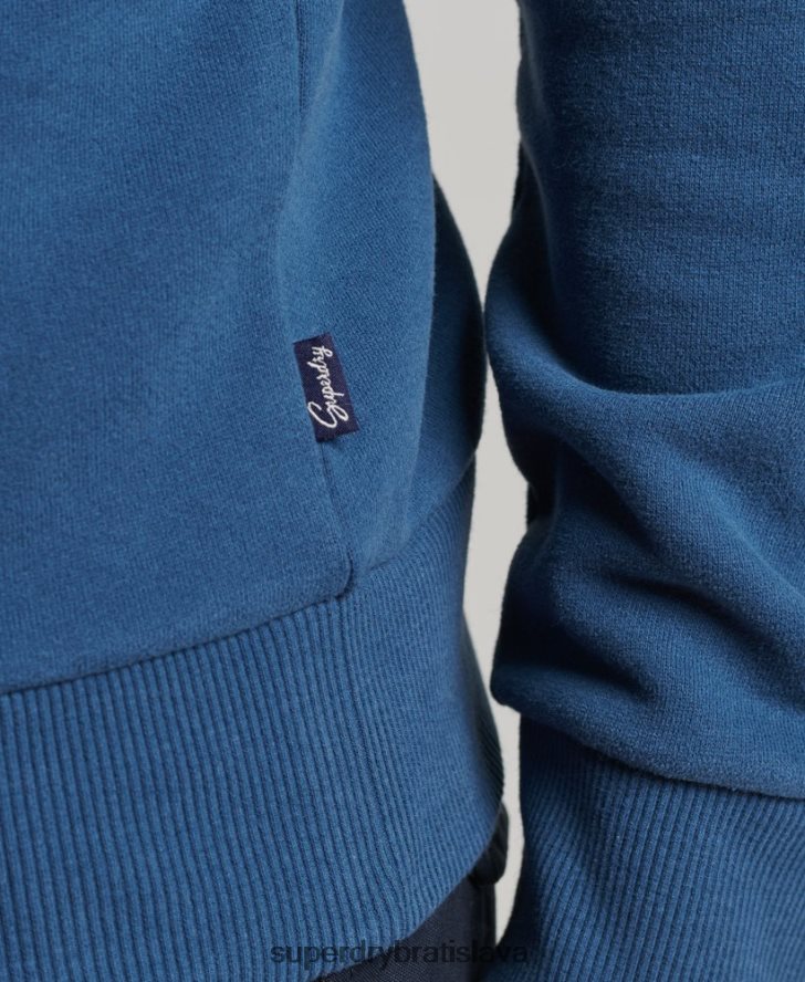 Superdry muži mikina so znakom spisovateľa 6B4ZTR5107 oblečenie Modrá