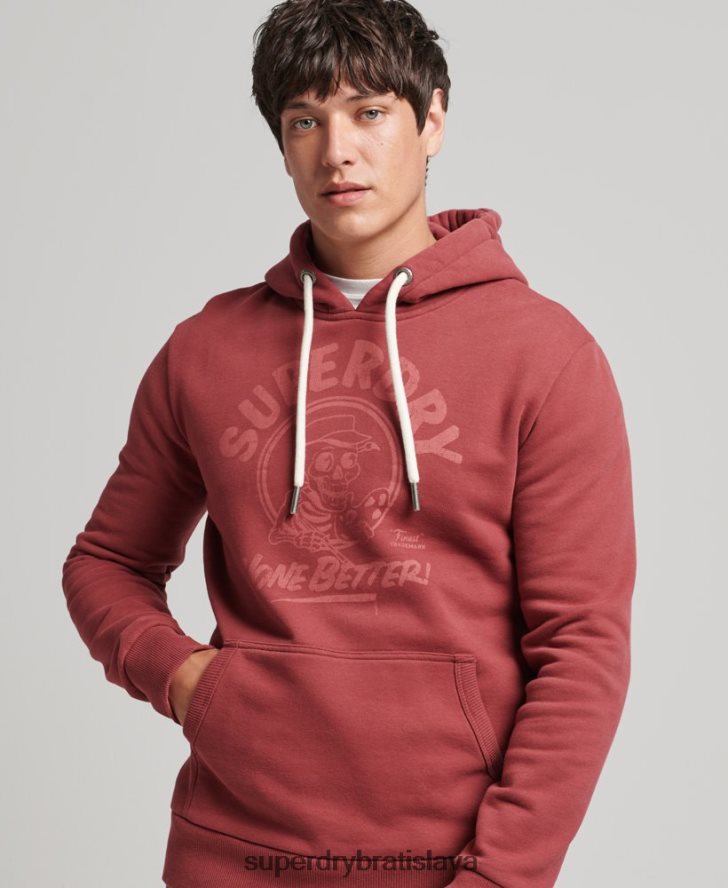 Superdry muži mikina so znakom spisovateľa 6B4ZTR5137 oblečenie červená