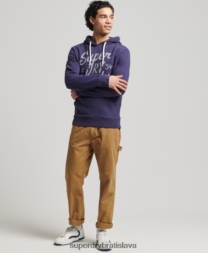 Superdry muži mikina v štýle vintage skriptu 6B4ZTR882 oblečenie námorníctvo