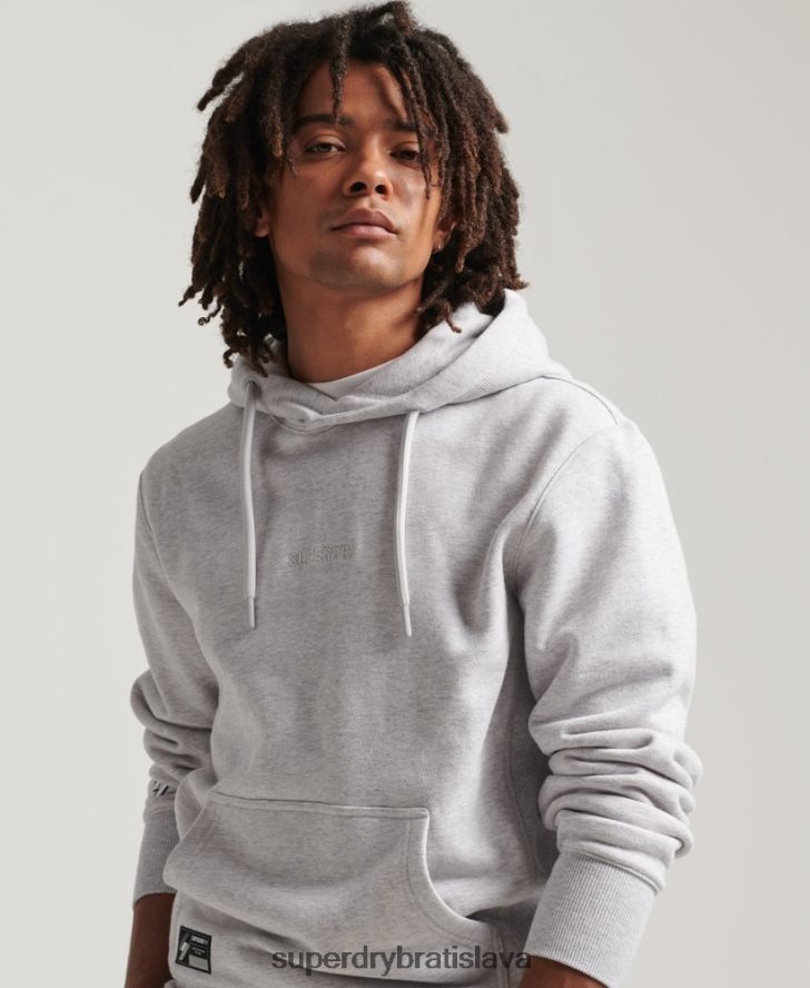 Superdry muži mikina voľného strihu s vyšívaným mikro logom 6B4ZTR5113 oblečenie sivá