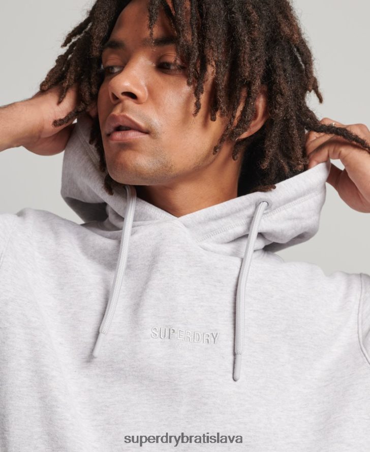 Superdry muži mikina voľného strihu s vyšívaným mikro logom 6B4ZTR5113 oblečenie sivá