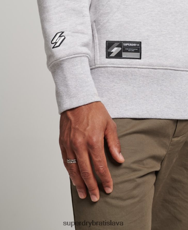 Superdry muži mikina voľného strihu s vyšívaným mikro logom 6B4ZTR5113 oblečenie sivá