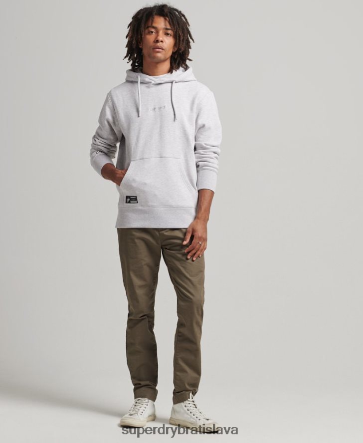 Superdry muži mikina voľného strihu s vyšívaným mikro logom 6B4ZTR5113 oblečenie sivá