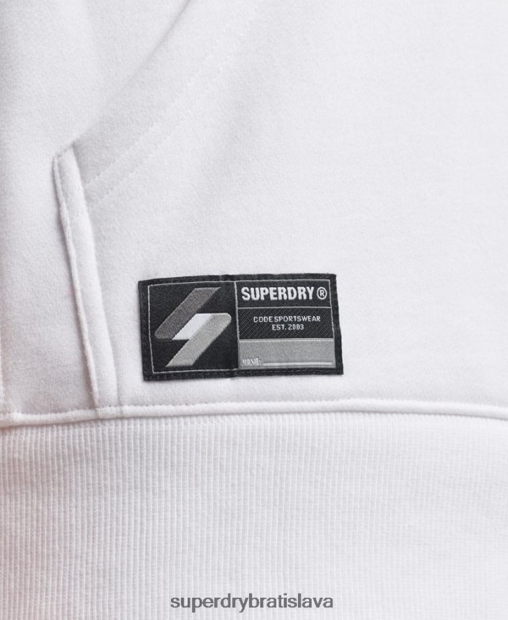 Superdry muži mikina voľného strihu s vyšívaným mikro logom 6B4ZTR5142 oblečenie biely