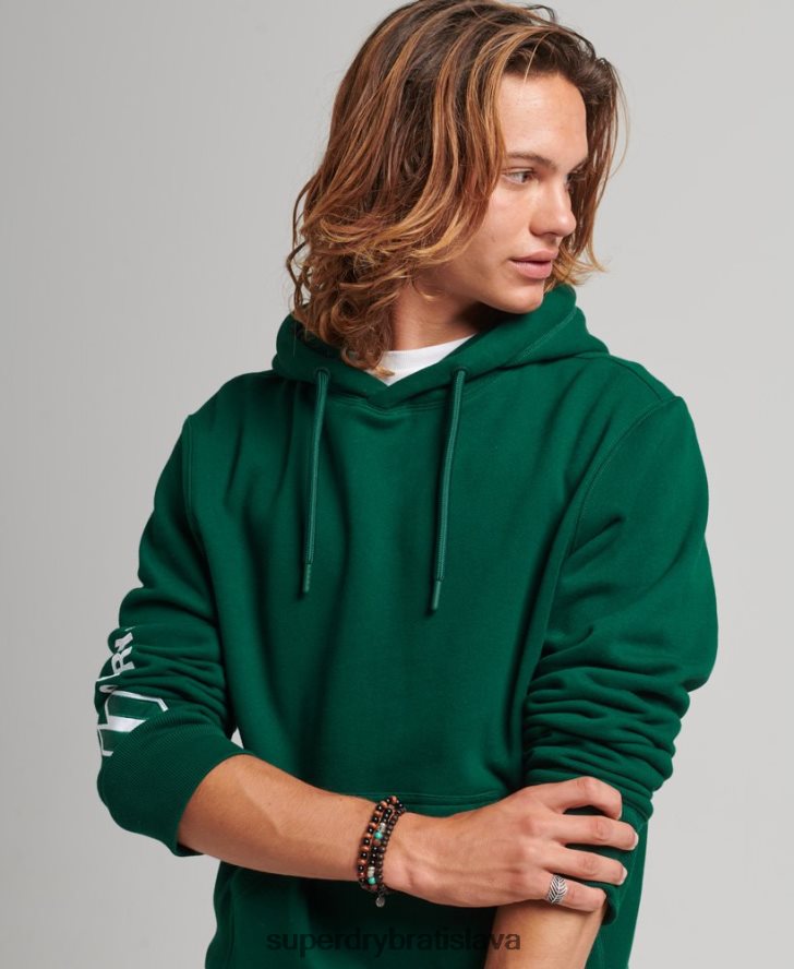 Superdry muži nášivková mikina s kapucňou 6B4ZTR623 oblečenie zelená