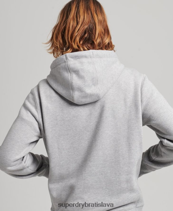Superdry muži naukladaná mikina s logom 6B4ZTR5115 oblečenie sivá