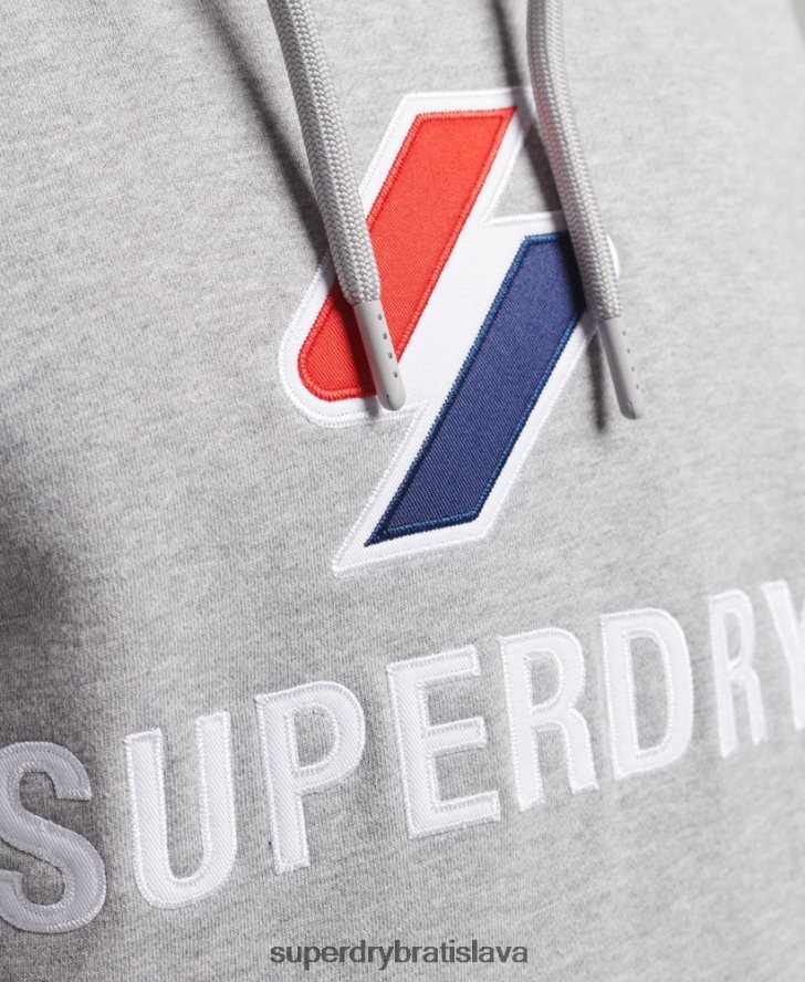 Superdry muži naukladaná mikina s logom 6B4ZTR5115 oblečenie sivá