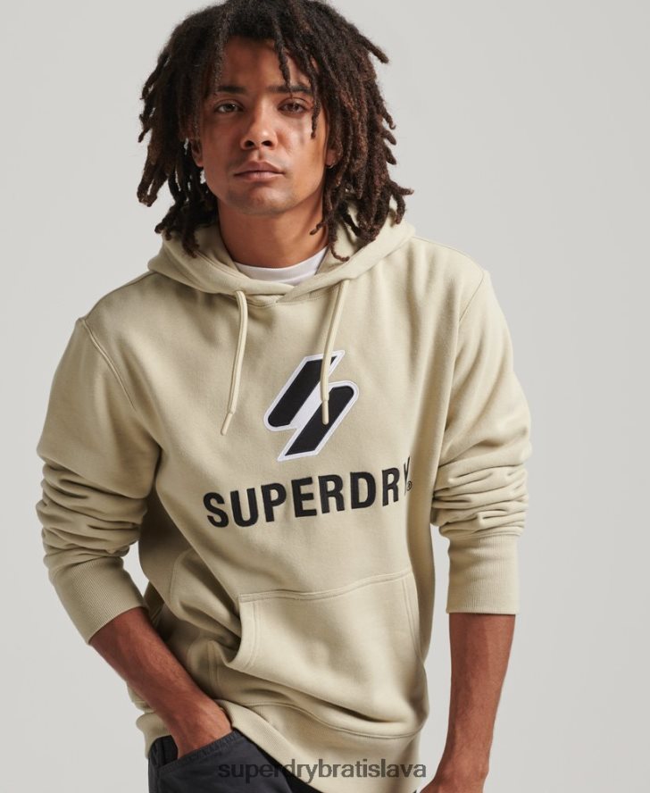 Superdry muži naukladaná mikina s logom 6B4ZTR5160 oblečenie béžová