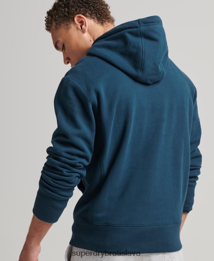 Superdry muži naukladaná mikina s logom 6B4ZTR5161 oblečenie tmavomodrá