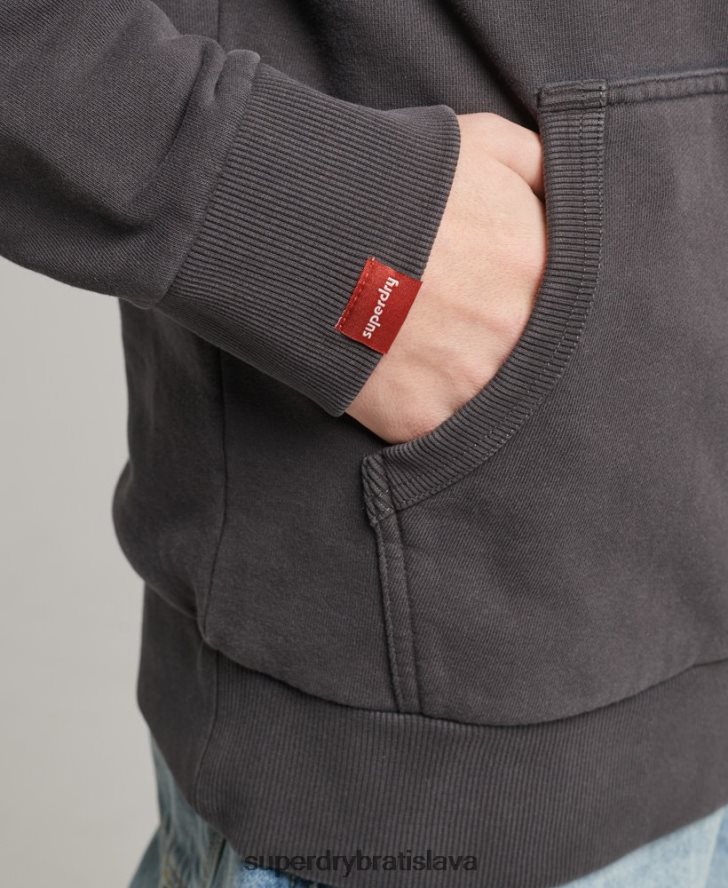 Superdry muži neónová mikina s vintage logom 6B4ZTR544 oblečenie tmavošedý