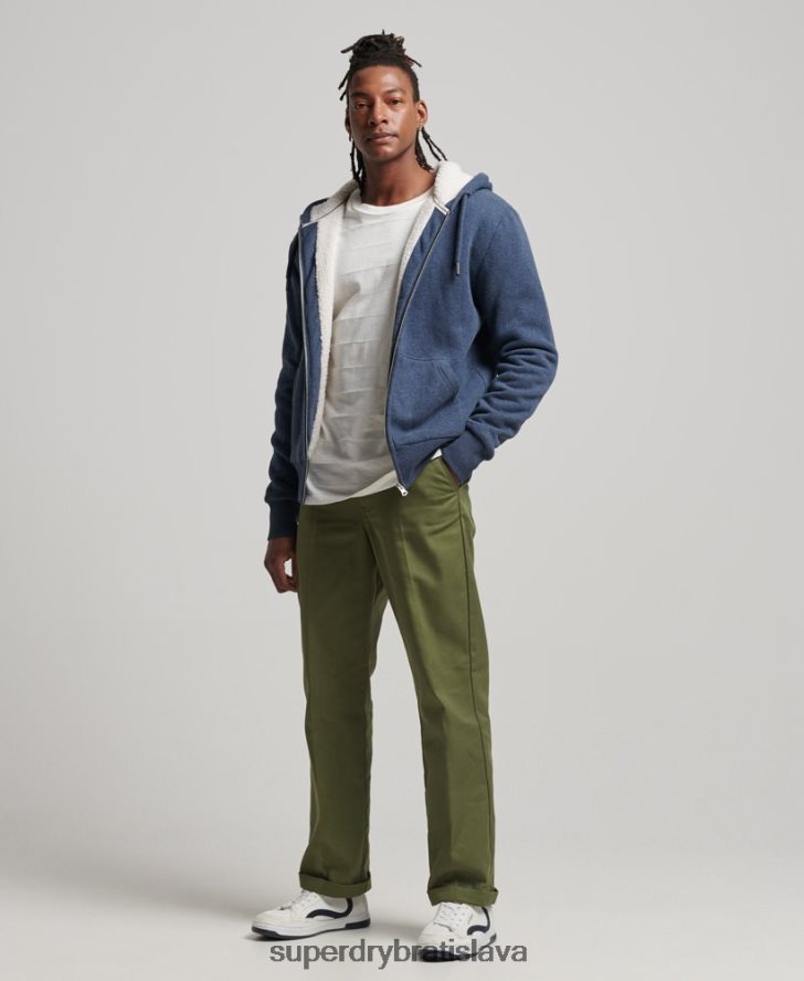 Superdry muži nevyhnutná mikina na zips s podšívkou Borg 6B4ZTR499 oblečenie námorníctvo