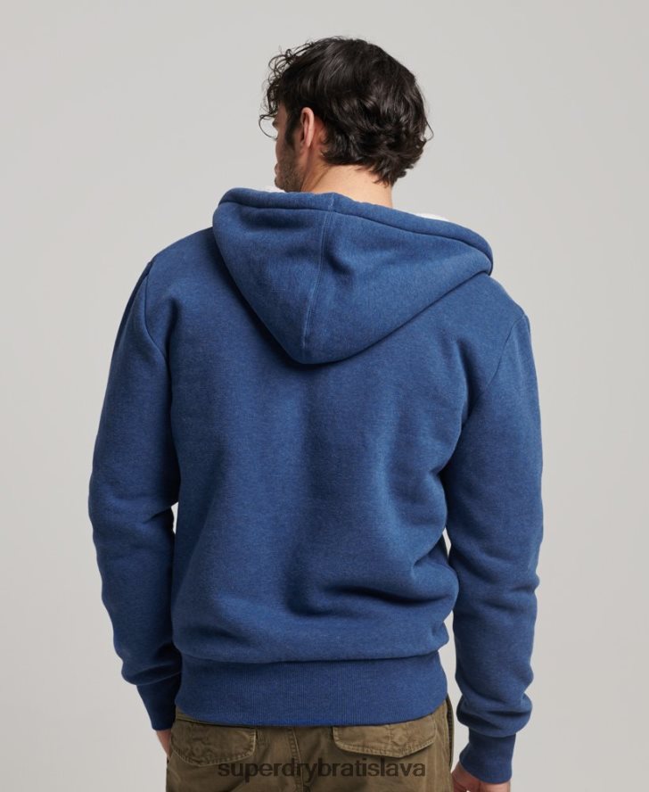 Superdry muži nevyhnutná mikina na zips s podšívkou Borg 6B4ZTR5110 oblečenie Modrá