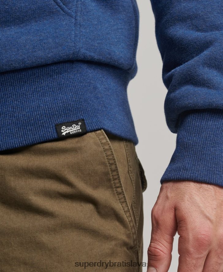 Superdry muži nevyhnutná mikina na zips s podšívkou Borg 6B4ZTR5110 oblečenie Modrá