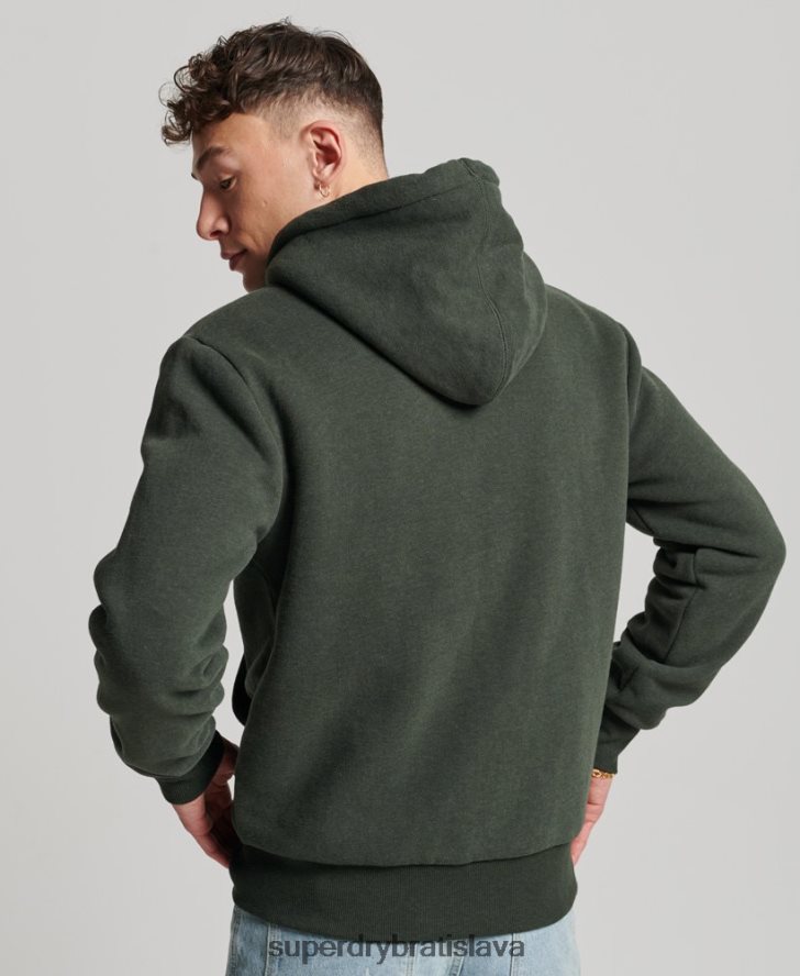 Superdry muži nevyhnutná mikina na zips s podšívkou Borg 6B4ZTR5204 oblečenie zelená