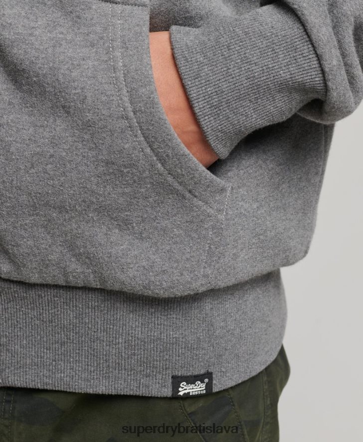 Superdry muži nevyhnutná mikina na zips s podšívkou Borg 6B4ZTR680 oblečenie sivá