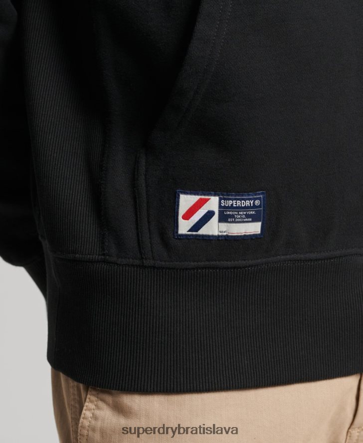 Superdry muži nevyhnutná mikina s kapucňou 6B4ZTR861 oblečenie čierna