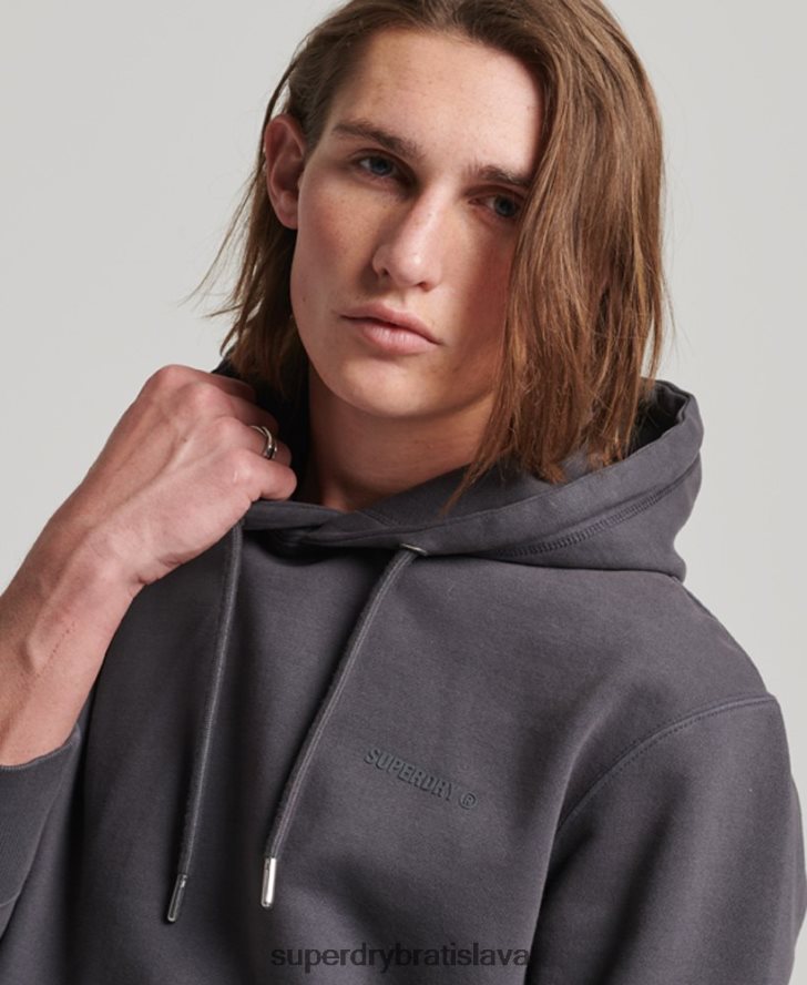 Superdry muži nevyhnutná prefarbená mikina s kapucňou 6B4ZTR553 oblečenie tmavošedý