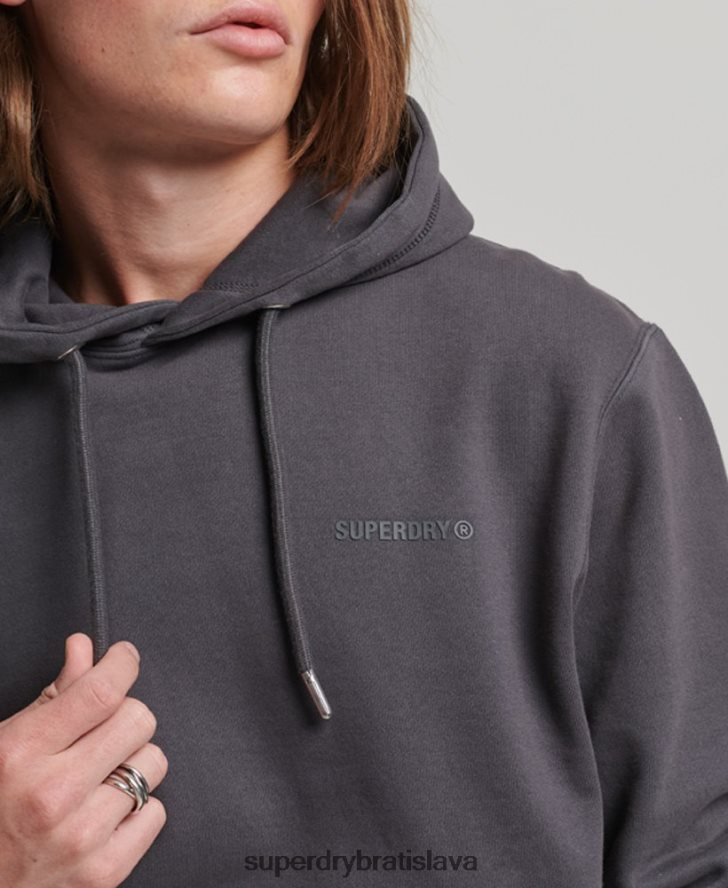 Superdry muži nevyhnutná prefarbená mikina s kapucňou 6B4ZTR553 oblečenie tmavošedý