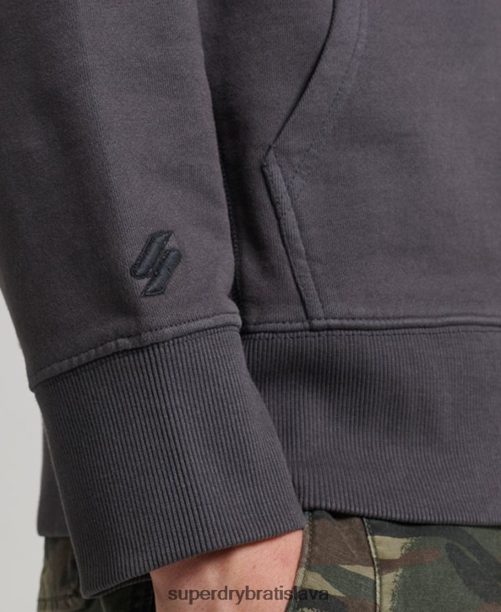 Superdry muži nevyhnutná prefarbená mikina s kapucňou 6B4ZTR553 oblečenie tmavošedý