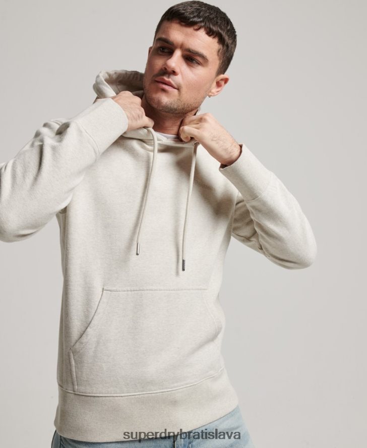 Superdry muži nevyhnutná prefarbená mikina s kapucňou 6B4ZTR574 oblečenie béžová