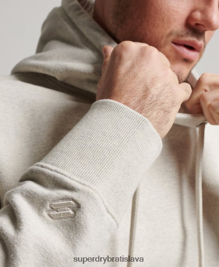 Superdry muži nevyhnutná prefarbená mikina s kapucňou 6B4ZTR574 oblečenie béžová