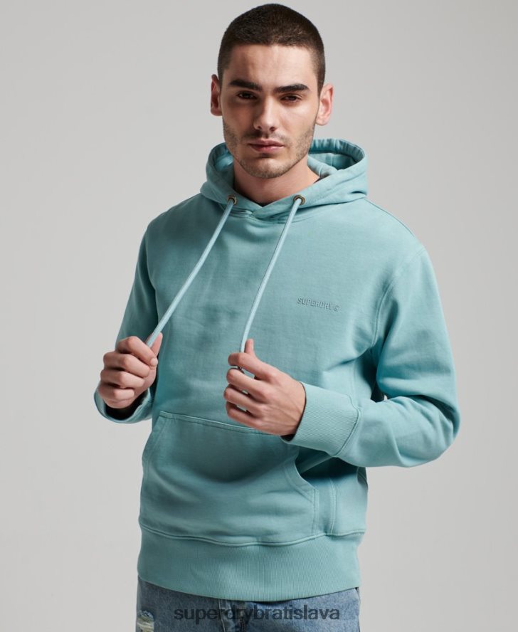 Superdry muži nevyhnutná prefarbená mikina s kapucňou 6B4ZTR702 oblečenie svetlo modrá