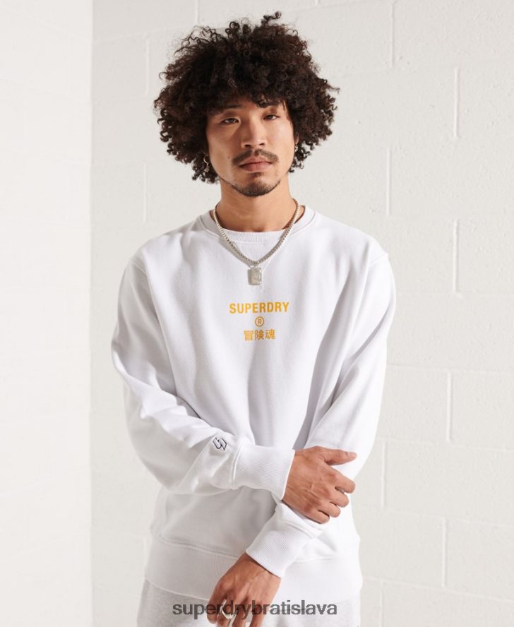 Superdry muži nezávislá posádková mikina 6B4ZTR5036 oblečenie biely