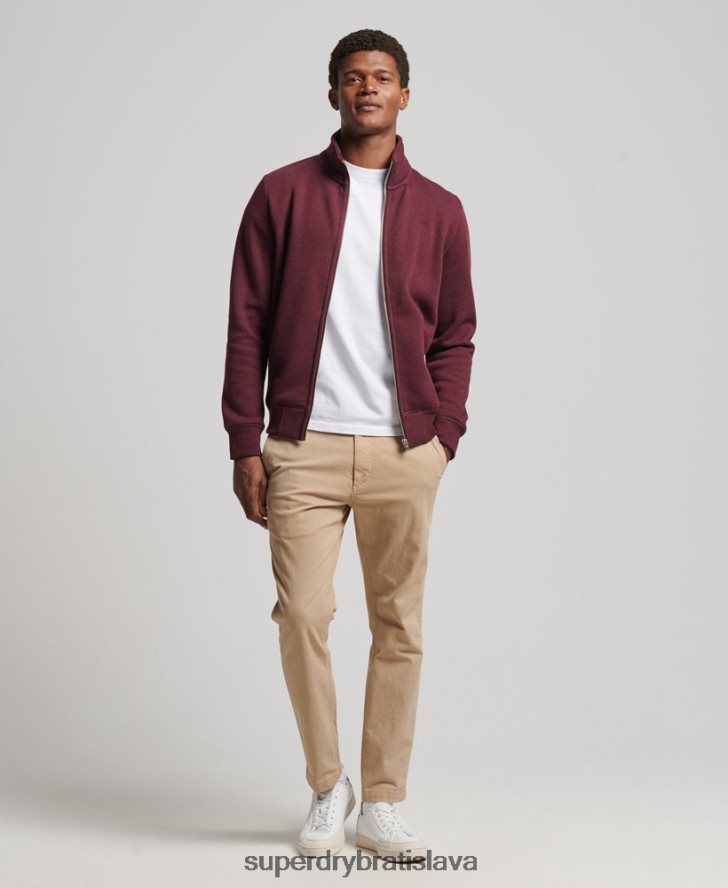 Superdry muži organická bavlna vintage logo zips track top 6B4ZTR4989 oblečenie červená